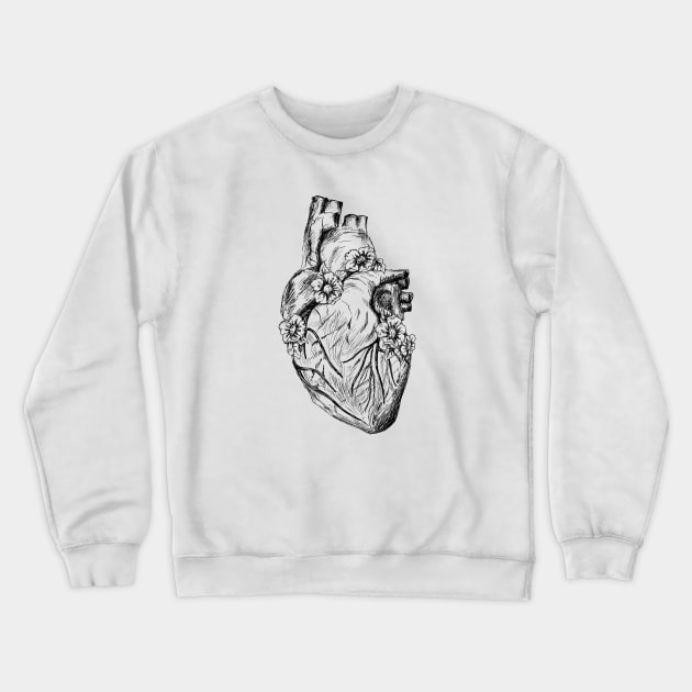 Human Heart Image Crewneck Sweatshirt by rachelsfinelines